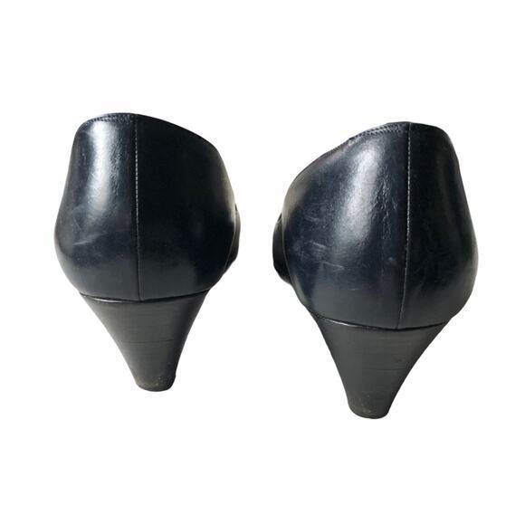 Bruno Magli Peep Toe Pump Navy 9.5 AA Vintage - Picture 11 of 16